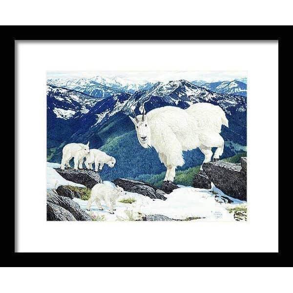 Mountain Goats and Kids - Framed Print | Artwork by Glen Loates