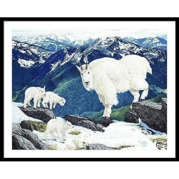 Mountain Goats and Kids - Framed Print | Artwork by Glen Loates