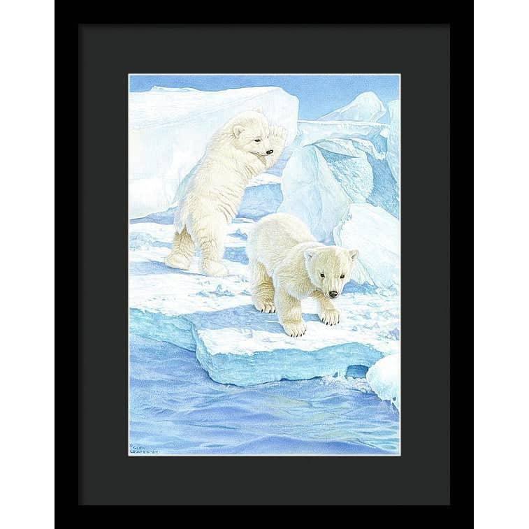 Polar Bear Cubs - Framed Print | Artwork by Glen Loates