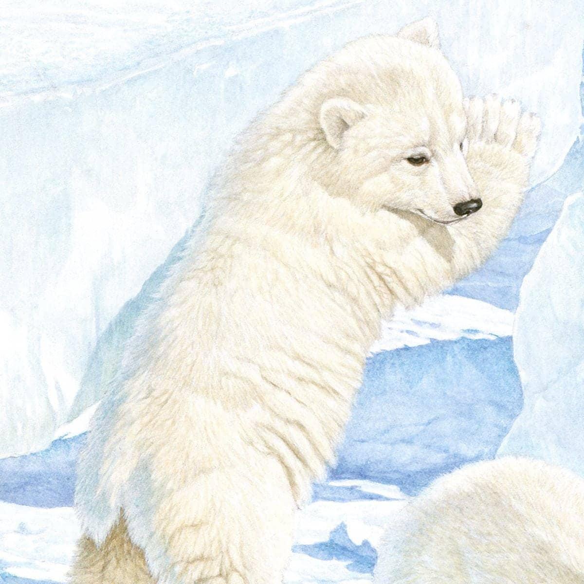 Polar Bear Cubs - Framed Print | Artwork by Glen Loates