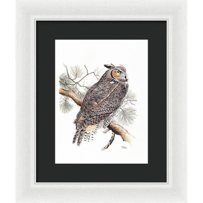 Great-Horned Owl - Framed Print | Artwork by Glen Loates