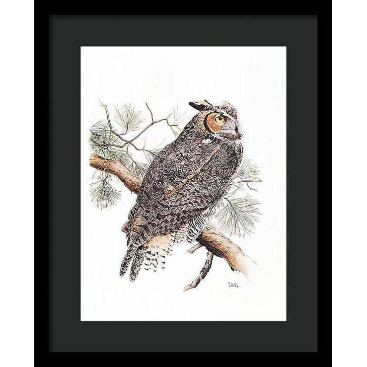 Great-Horned Owl - Framed Print | Artwork by Glen Loates