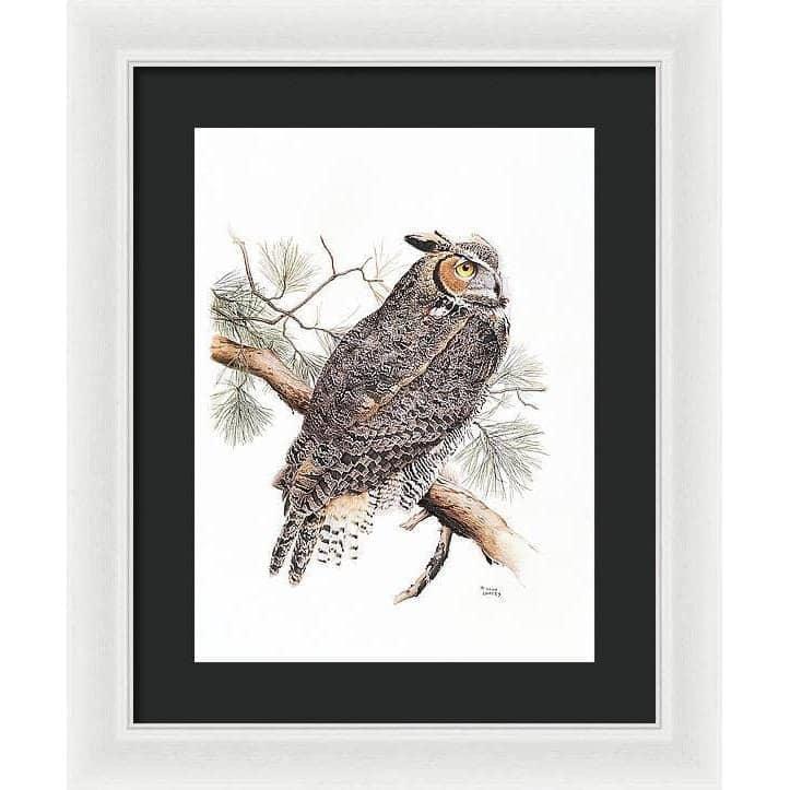 Great-Horned Owl - Framed Print | Artwork by Glen Loates