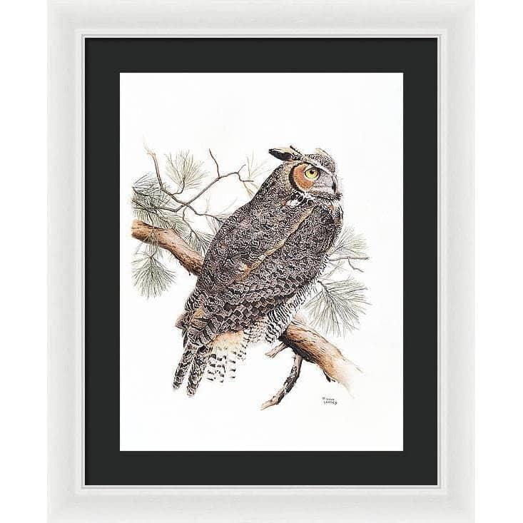 Great-Horned Owl - Framed Print | Artwork by Glen Loates