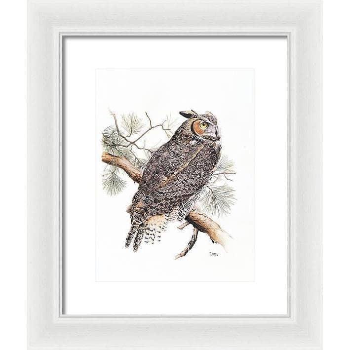 Great-Horned Owl - Framed Print | Artwork by Glen Loates