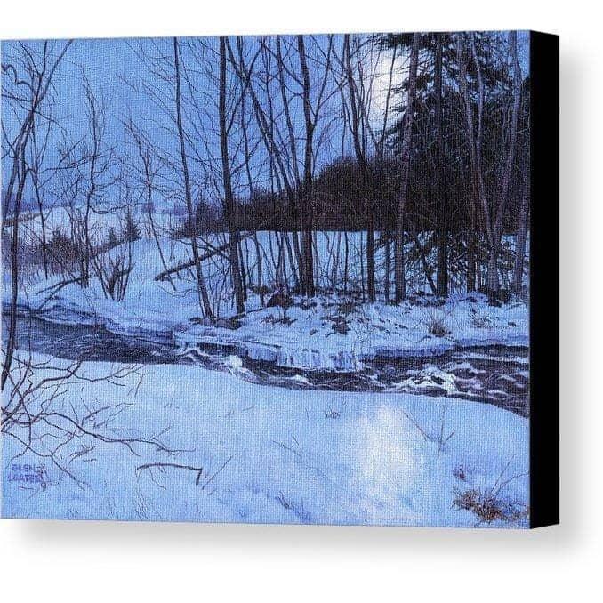 Moonlit Landscape - Canvas Print | Artwork by Glen Loates