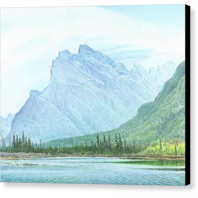 Mount Rundle and Vermilion Lake Banff - Canvas Print | Artwork by Glen Loates