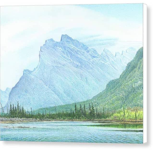 Mount Rundle and Vermilion Lake Banff - Canvas Print | Artwork by Glen Loates