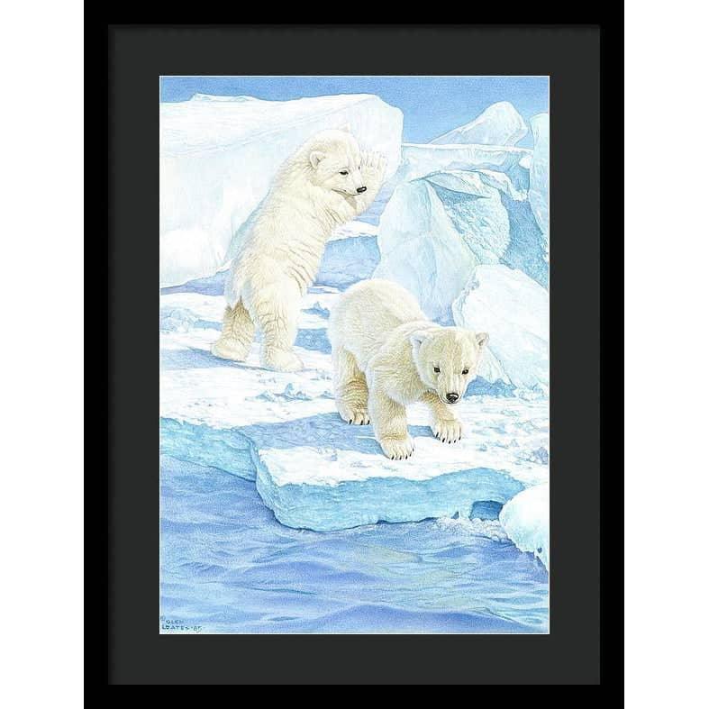 Polar Bear Cubs - Framed Print | Artwork by Glen Loates