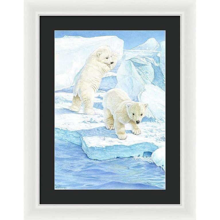 Polar Bear Cubs - Framed Print | Artwork by Glen Loates