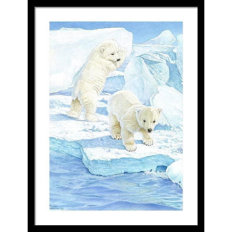 Polar Bear Cubs - Framed Print | Artwork by Glen Loates