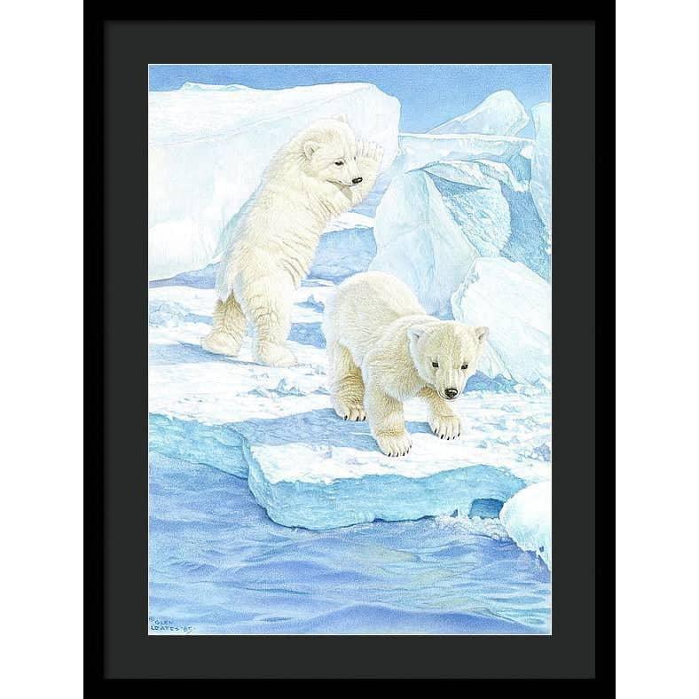 Polar Bear Cubs - Framed Print | Artwork by Glen Loates