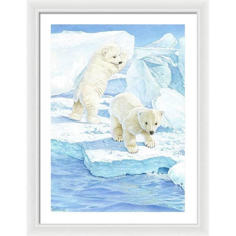 Polar Bear Cubs - Framed Print | Artwork by Glen Loates