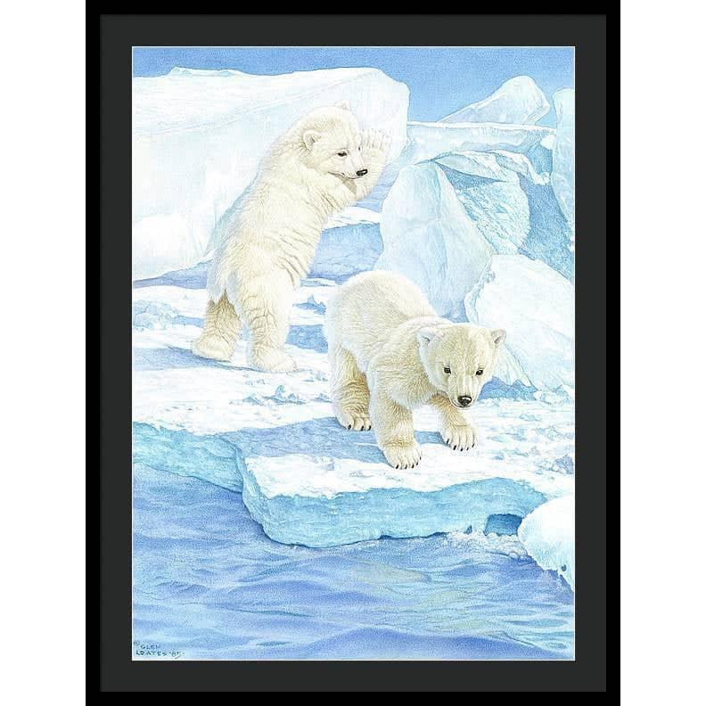 Polar Bear Cubs - Framed Print | Artwork by Glen Loates