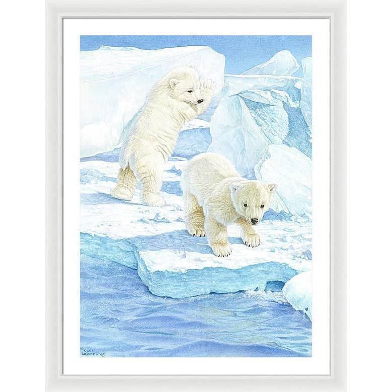 Polar Bear Cubs - Framed Print | Artwork by Glen Loates