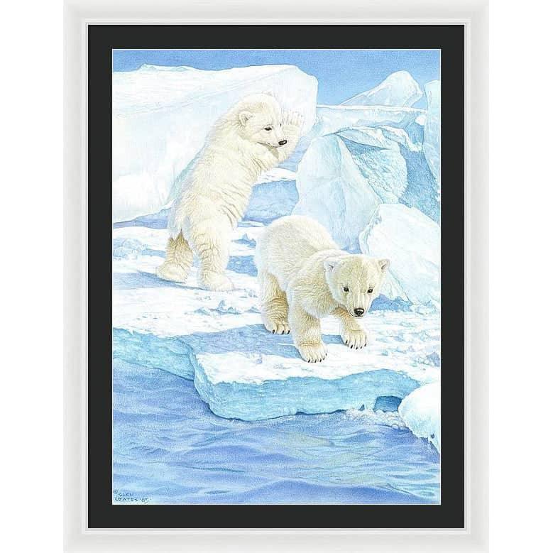 Polar Bear Cubs - Framed Print | Artwork by Glen Loates