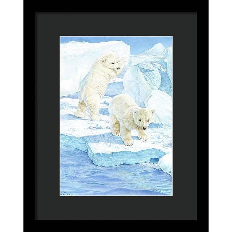 Polar Bear Cubs - Framed Print | Artwork by Glen Loates