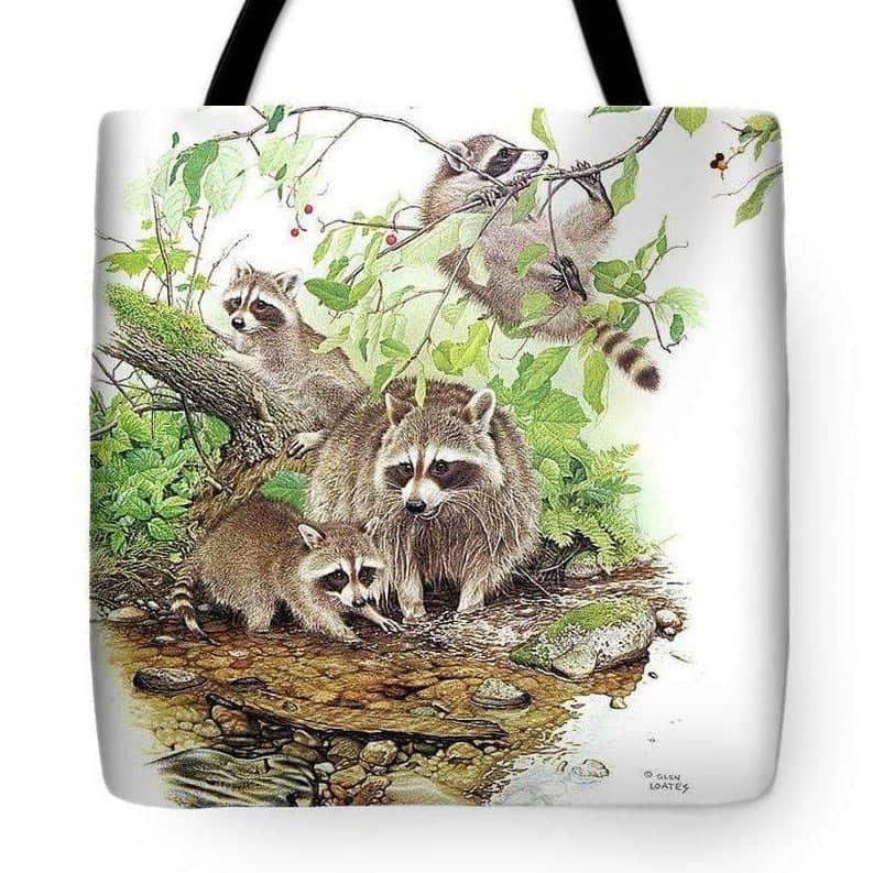 Raccoon Family - Tote Bag | Artwork by Glen Loates