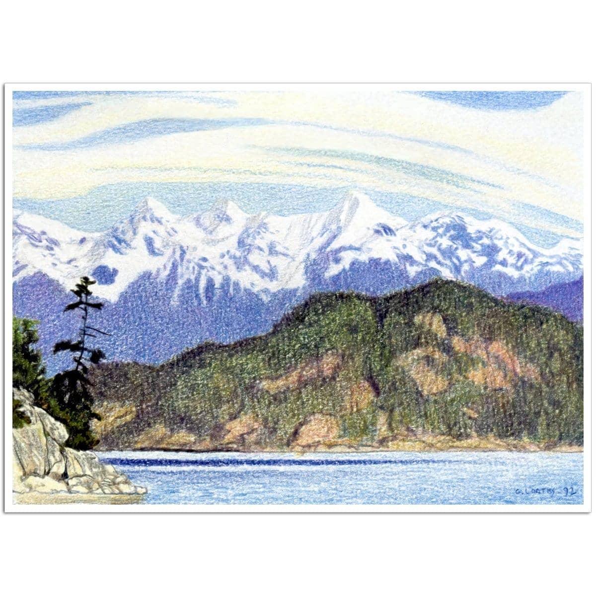 Snow Capped Mountains in British Columbia - Art Print | Artwork by Glen Loates
