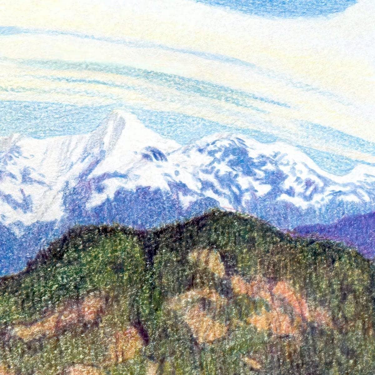 Snow Capped Mountains in British Columbia - Framed Print | Artwork by Glen Loates
