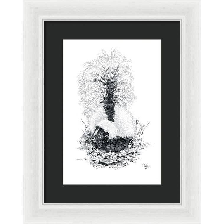 Striped Skunk - Framed Print | Artwork by Glen Loates