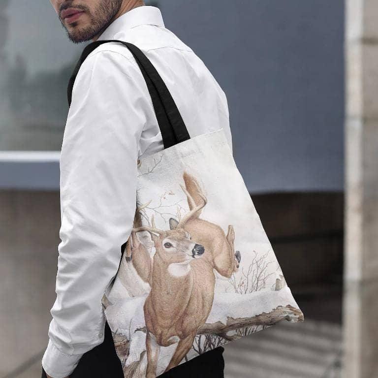 White tailed Deer Tote Bag by Glen Loates The Glen Loates Gallery