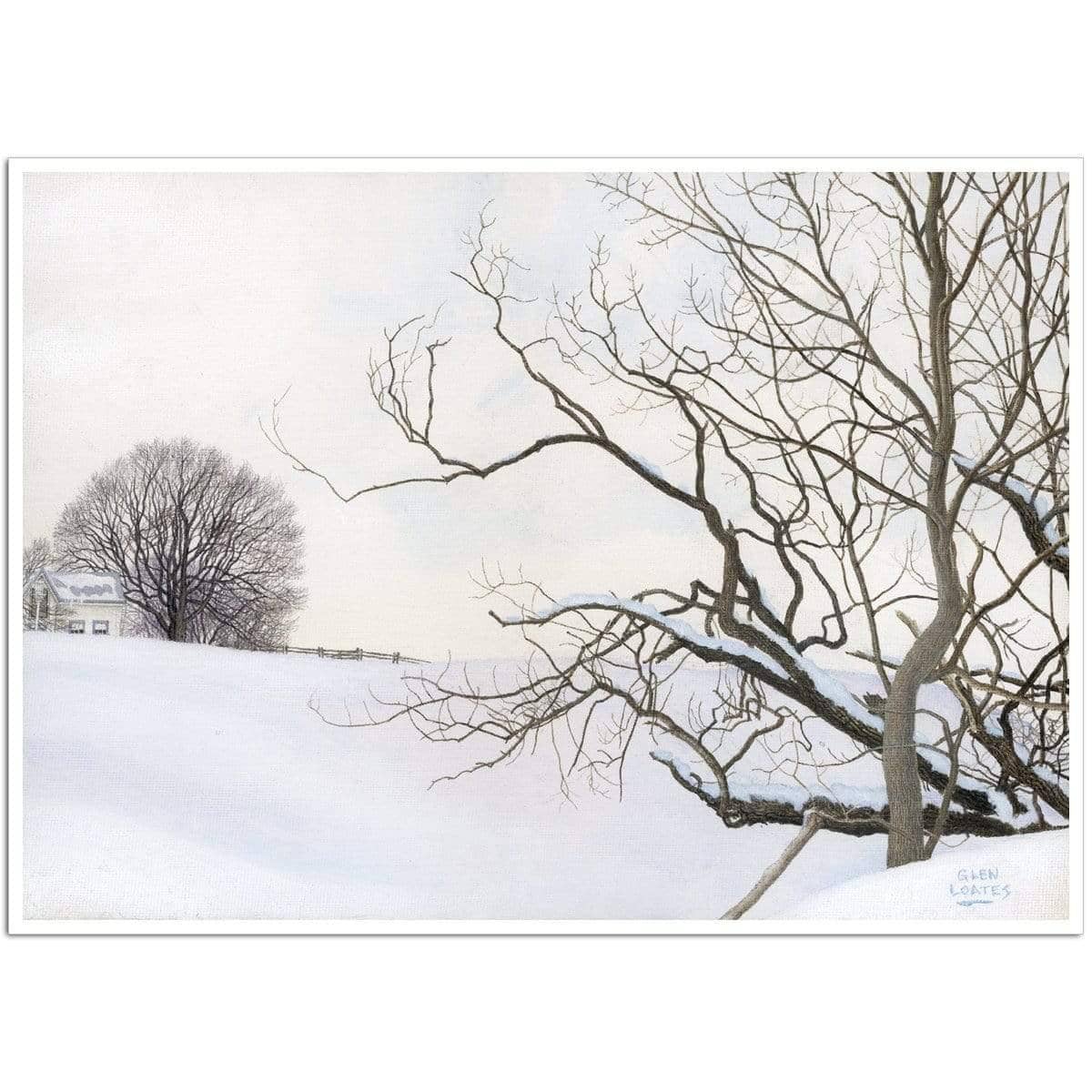 Winter White with Purple Martin House - Art Print | Artwork by Glen Loates